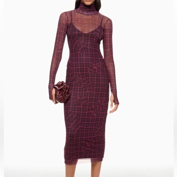 AFRM Dresses & Skirts - AFRM Shailene Mesh turtleneck Dress